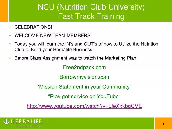 ncu nutrition club university fast track training