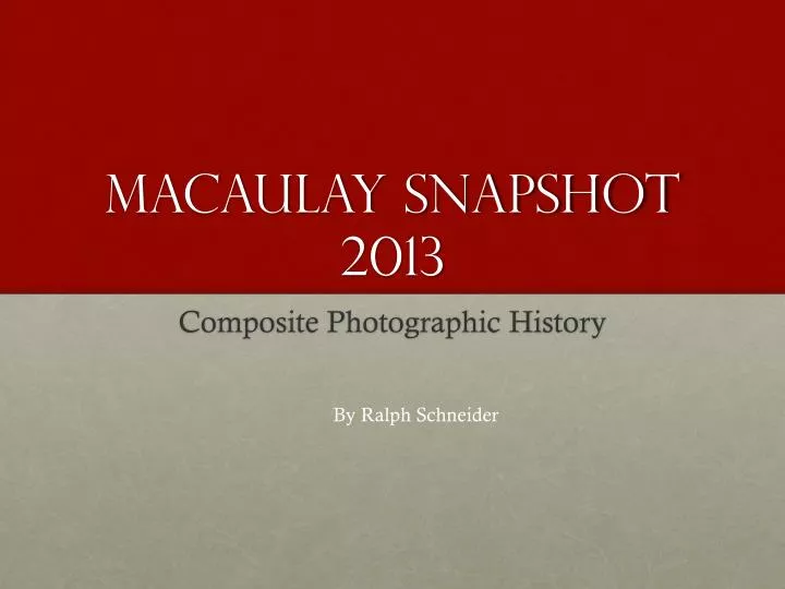 macaulay snapshot 2013