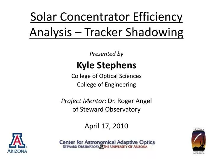 solar concentrator efficiency analysis tracker shadowing