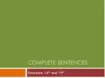 Complete sentences - slide 1