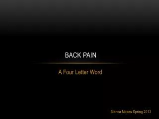 Back Pain