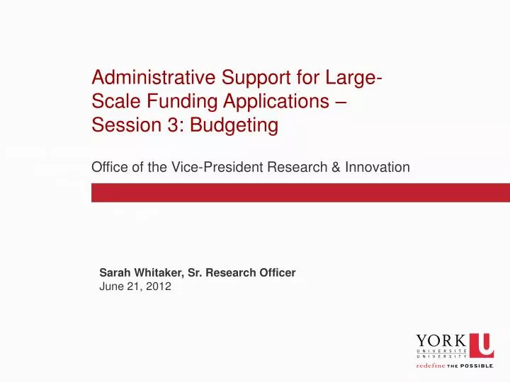 administrative support for large scale funding applications session 3 budgeting