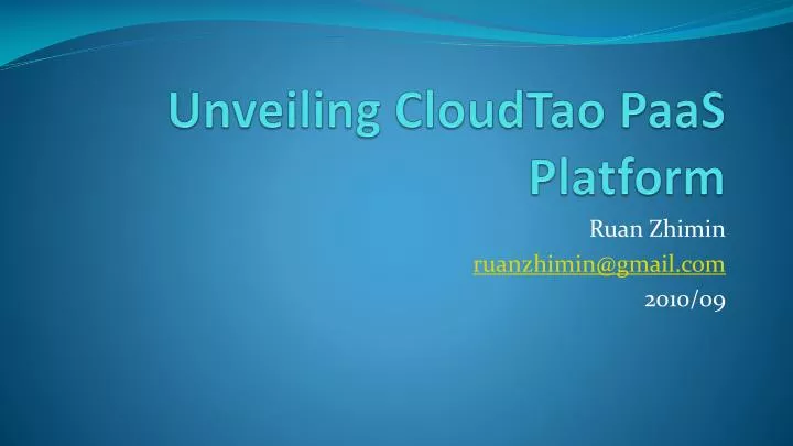 unveiling cloudtao paas platform