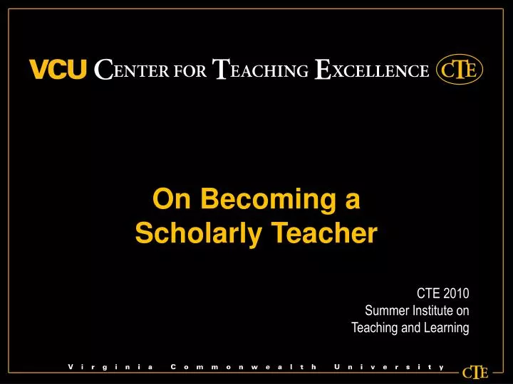 on becoming a scholarly teacher