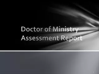Doctor of Ministry Assessment Report