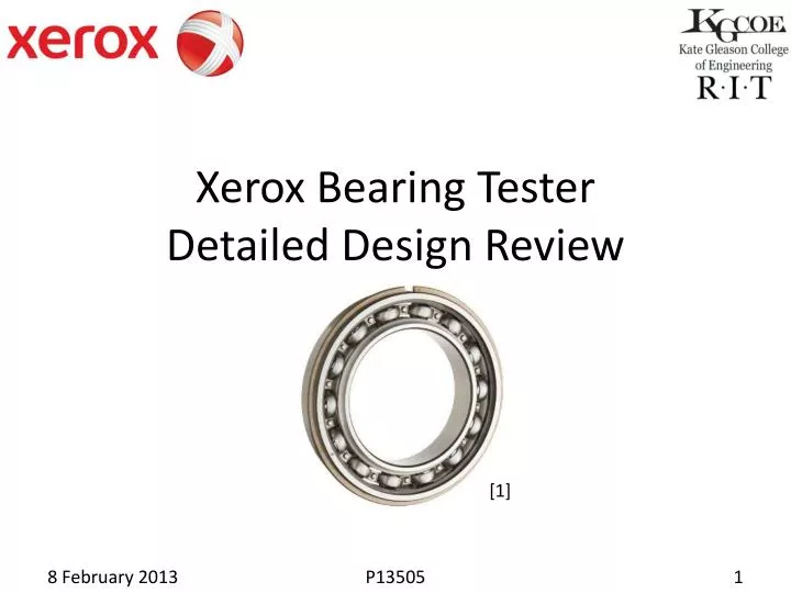 xerox bearing tester detailed design review