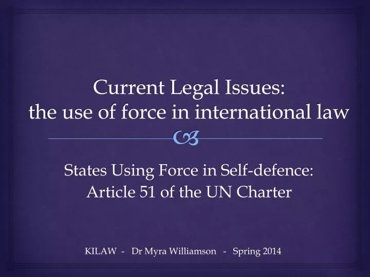 current legal issues the use of force in international law