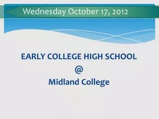 Wednesday October 17, 2012