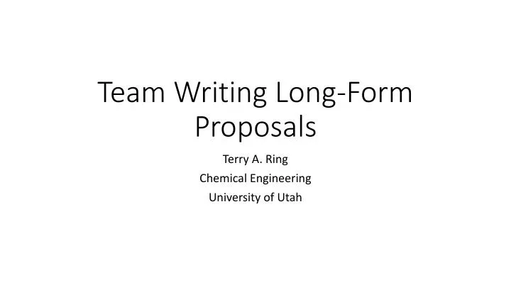 team writing long form proposals