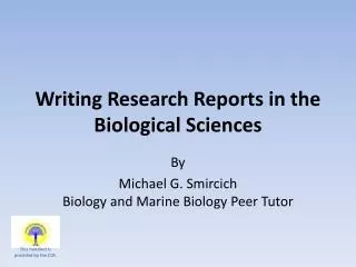 Writing Research Reports in the Biological Sciences