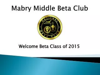 Mabry Middle Beta Club