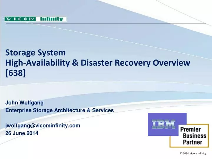 storage system high availability disaster recovery overview 638