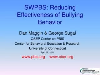 SWPBS: Reducing Effectiveness of Bullying Behavior