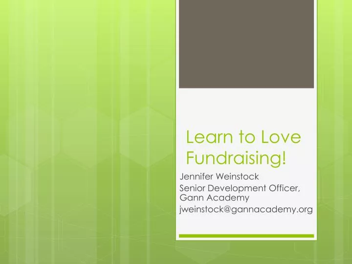 learn to love fundraising