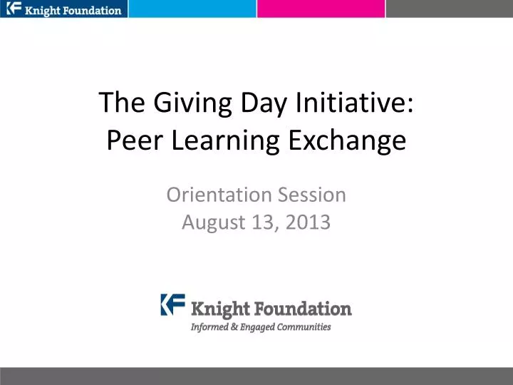 the giving day initiative peer learning exchange