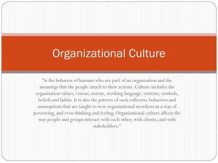 organizational culture