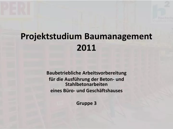 projektstudium baumanagement 2011