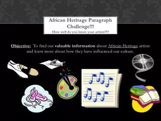 African Heritage Paragraph Challenge!!! How well do you know your artists???