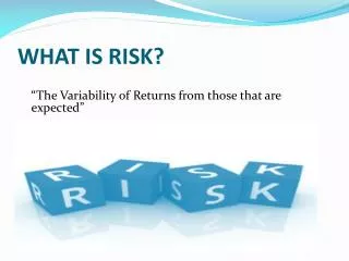 WHAT IS RISK?