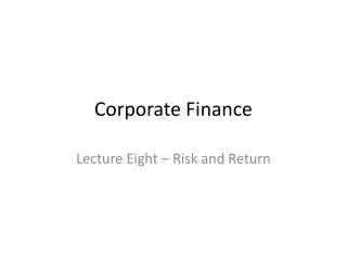 Corporate Finance