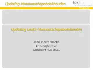 Updating Lexfin Vennootschapsboekhouden