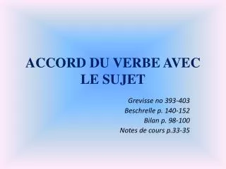 accord du verbe avec le sujet