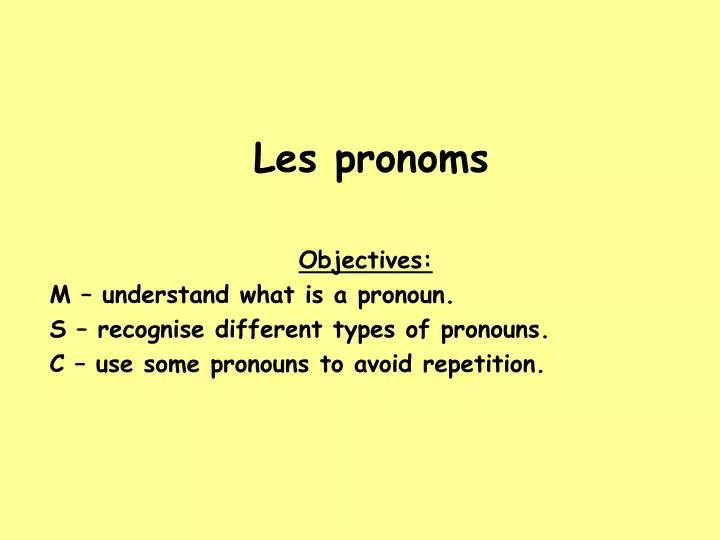 les pronoms