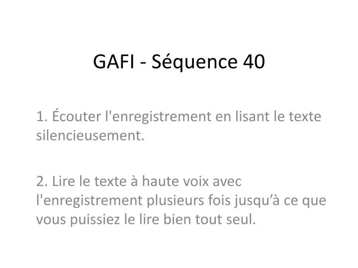 gafi s quence 40
