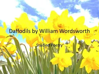 Daffodils by William Wordsworth