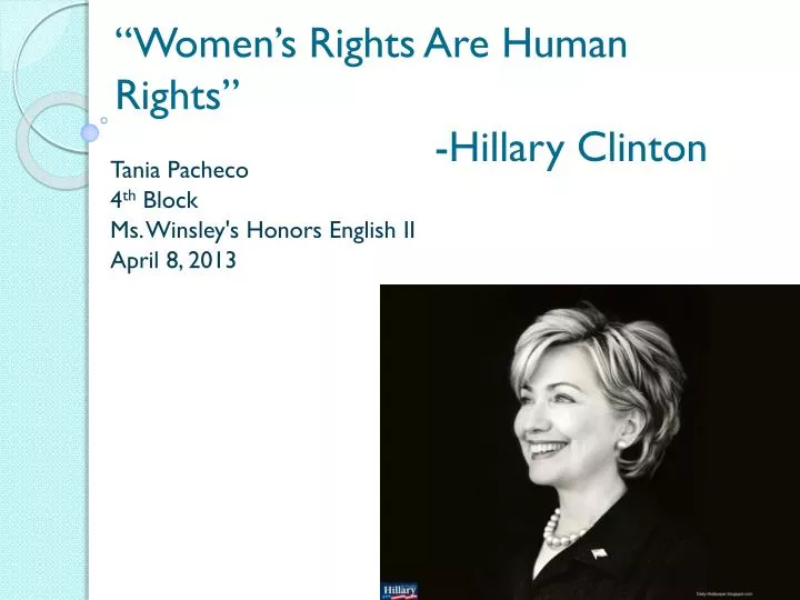 Hillary Clinton Honors International Women's Rights Leaders at