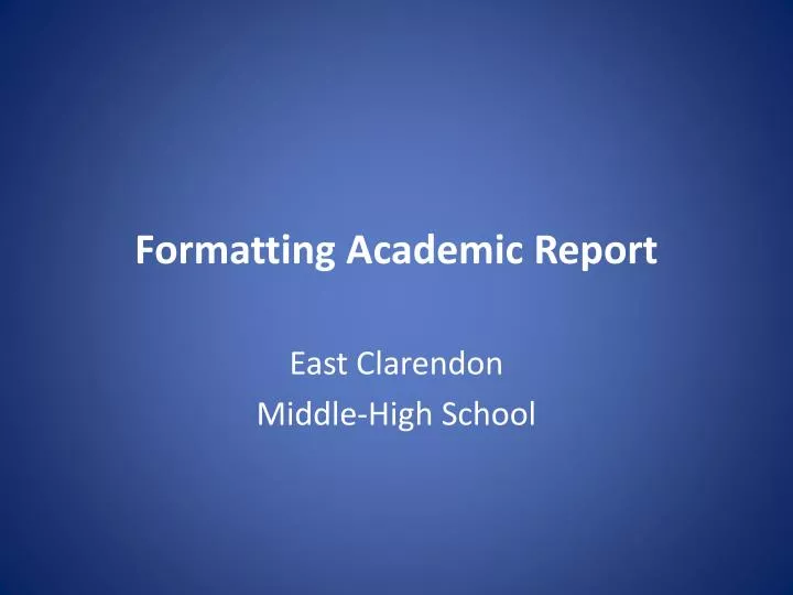 formatting academic report