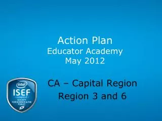 Action Plan Educator Academy May 2012