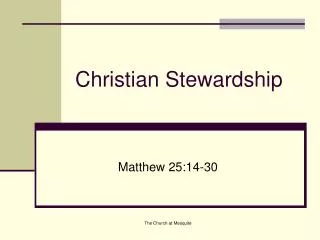 christian stewardship