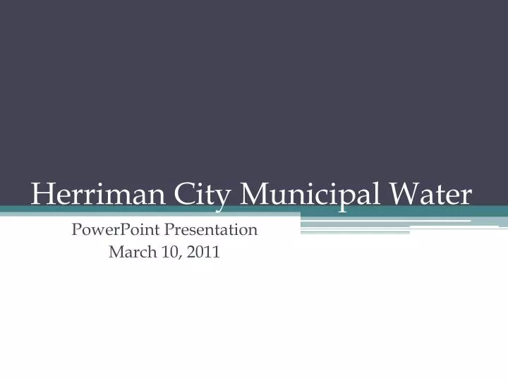 herriman city municipal water