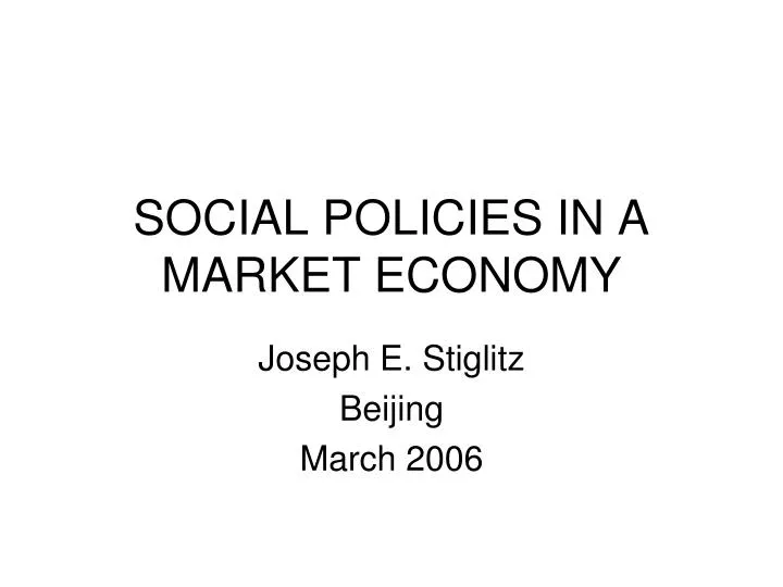 social policies in a market economy