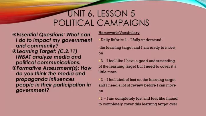 unit 6 lesson 5 political campaigns