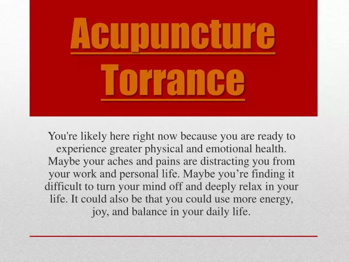 acupuncture torrance