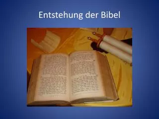 entstehung der bibel