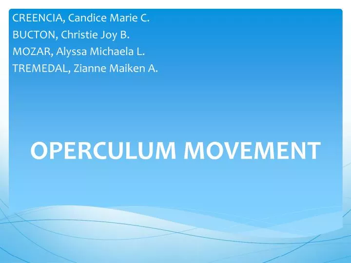 operculum movement