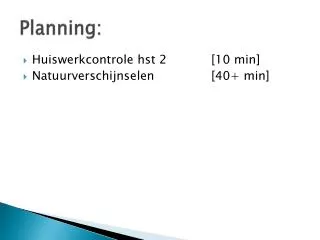 planning