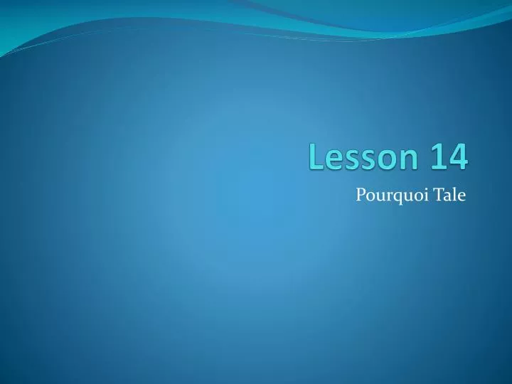 lesson 14