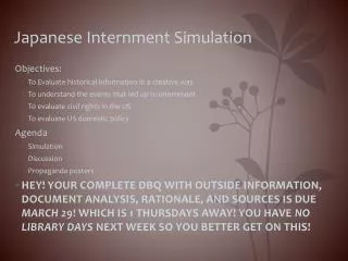 Japanese Internment Simulation