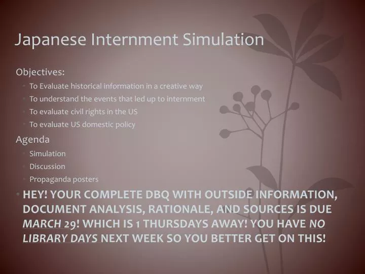 japanese internment simulation