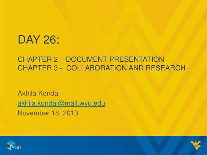 day 26 chapter 2 document presentation chapter 3 collaboration and research