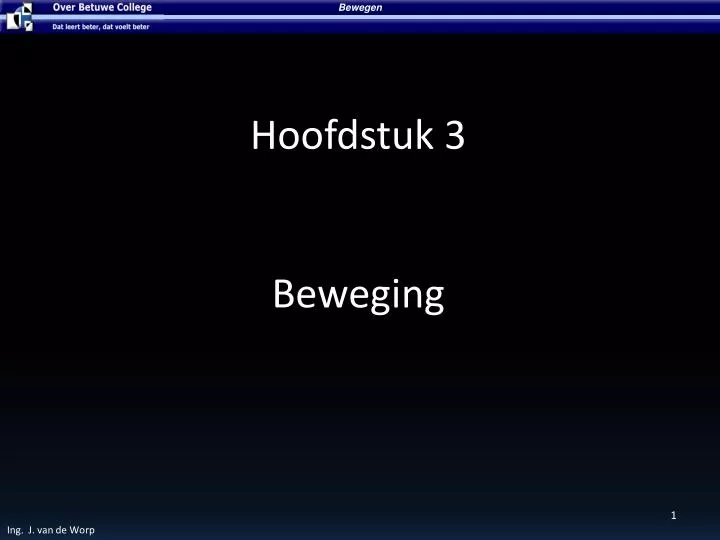 hoofdstuk 3 beweging