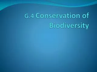 g 4 conservation of biodiversity