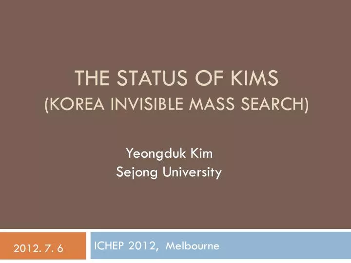 the status of kims korea invisible mass search