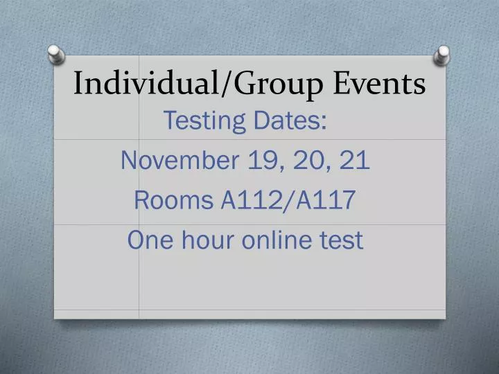 individual group events