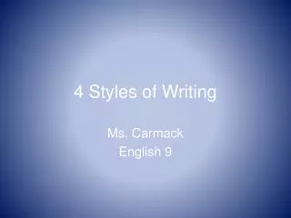 4 Styles of Writing