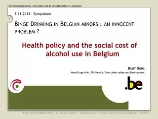 8.11.2013 - Symposium Binge Drinking in Belgian minors : an innocent problem ?